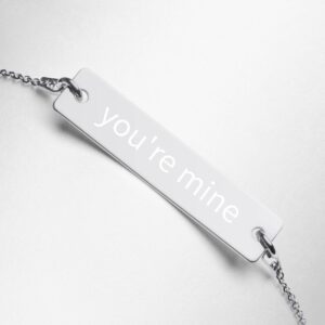 You’re mine Engraved Bar Chain Bracelet