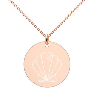 Shells Engraved Disc Necklace