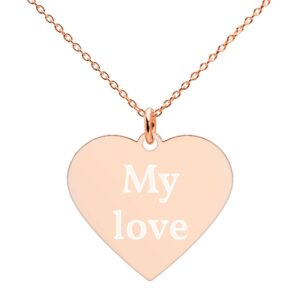 My love Engraved Heart Necklace