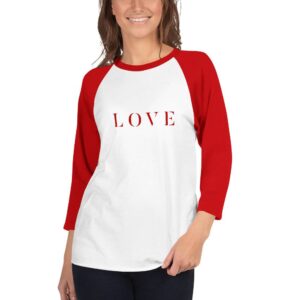 Love 3/4 sleeve raglan shirt