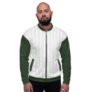 Gray and Green Sport Unisex Bomber Jacket