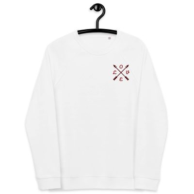 Love Unisex organic raglan sweatshirt