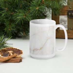 Marble White glossy mug