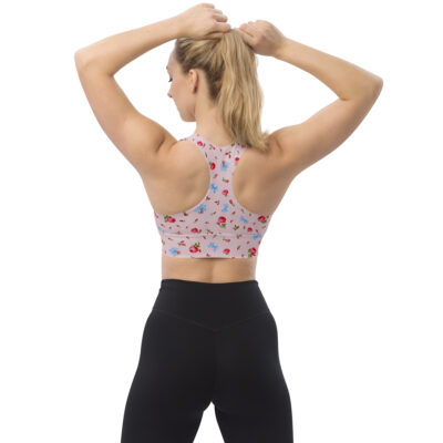 Pink Flowers & Blue Bow Pattern – Search for the collection Longline sports bra