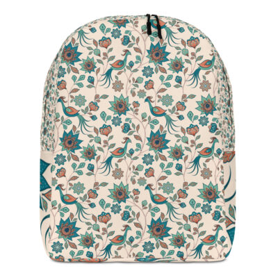 Beige paisley bird Minimalist Backpack