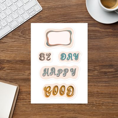 Good day – Be happy – paisley bird Sticker sheet